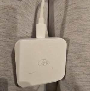 White Contactless Card Reader - Compact NFC Payment Terminal